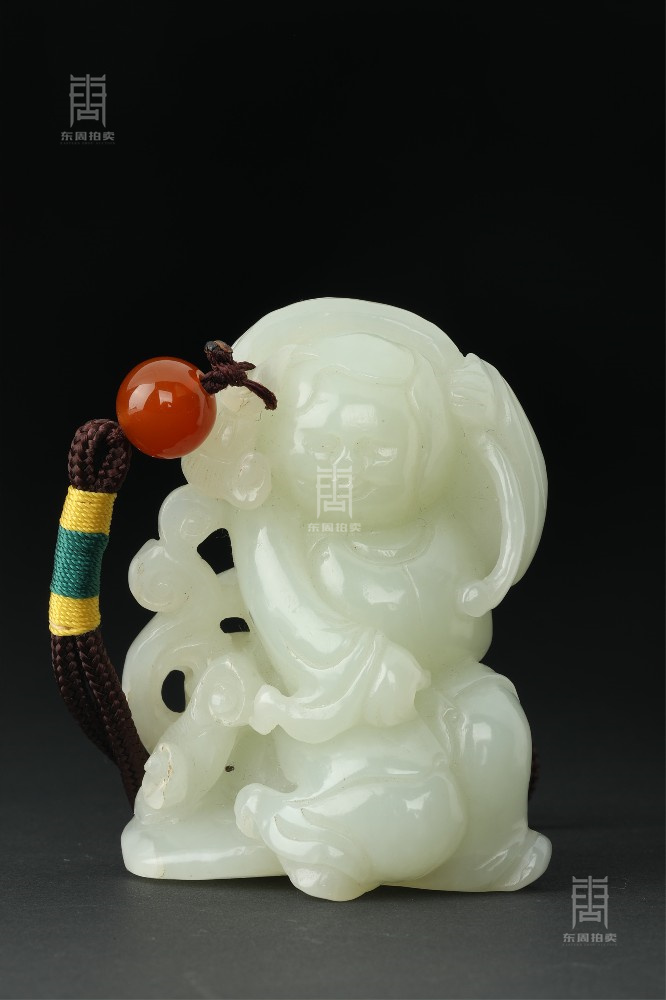 201 當代 如意童子手把件